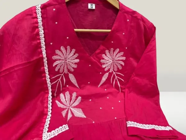 Pink_Cotton_Kurti_Pant_Dupatta_Set_For_Women