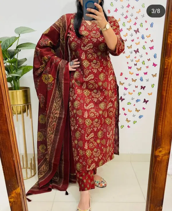 Beautiful_Pure_Cotton_Kurti_Pant_Dupatta_Set