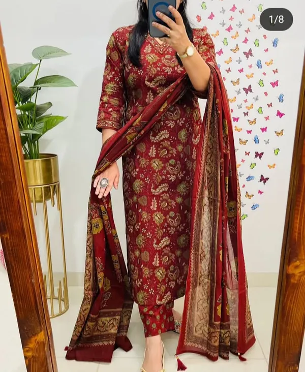 Beautiful_Pure_Cotton_Kurti_Pant_Dupatta_Set