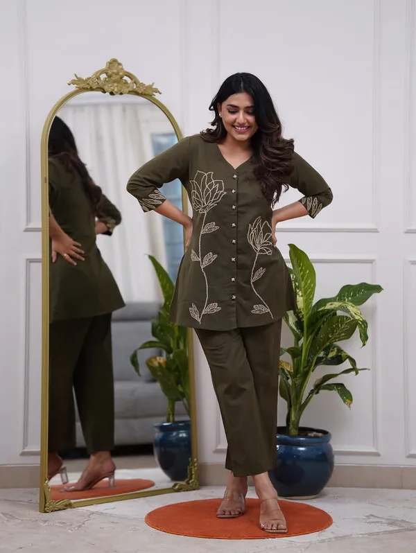 Mehandi_Green_Cotton_Co-Ord_Set_For_Women