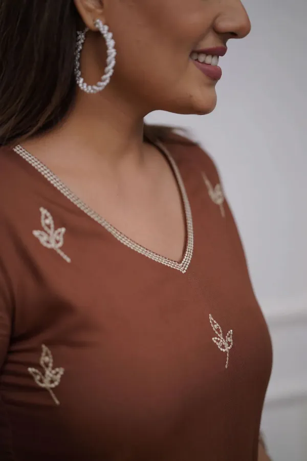 Brown_Cotton_Kurti_Pant_Set_For_Women