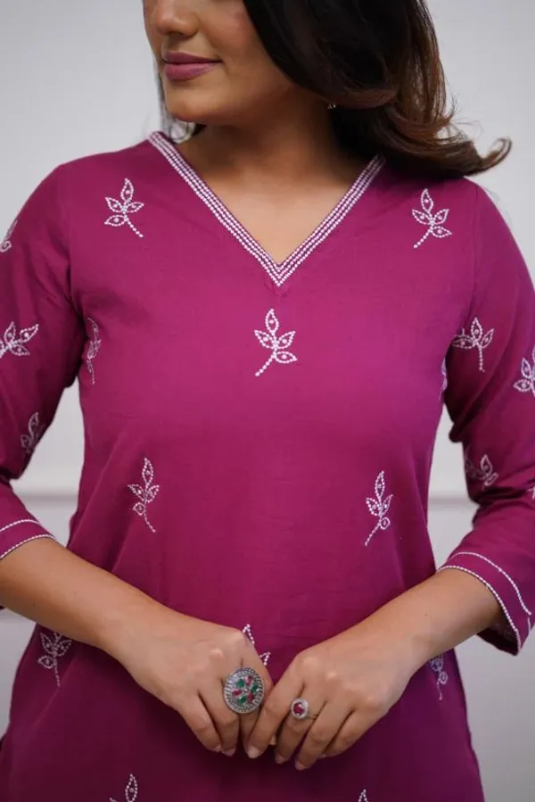 Pink_Cotton_Kurti_Pant_Set_For_Women