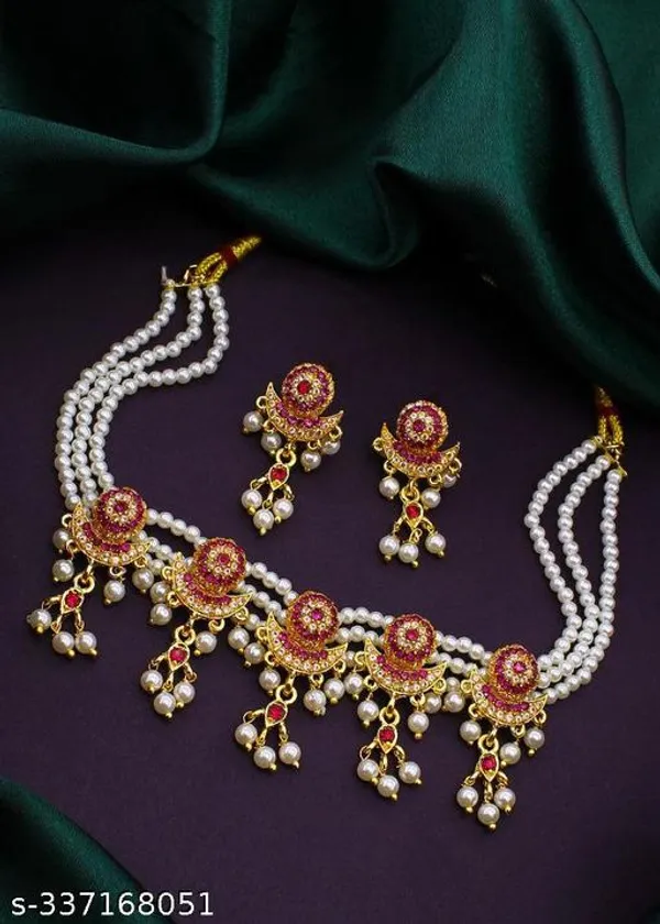 White_Premium_Alloy_Necklace_Ethnic_Party_Wear_For_Women