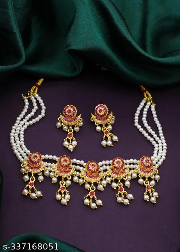 White_Premium_Alloy_Necklace_Ethnic_Party_Wear_For_Women