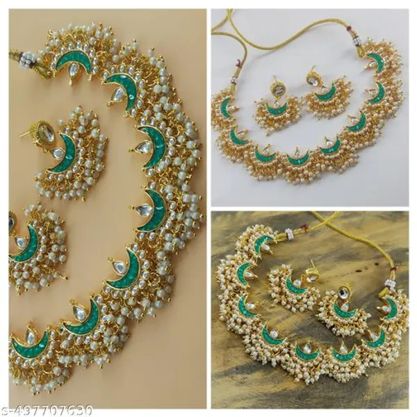 Green_Premium_Alloy_Necklace_Bridal_Wear_For_Women