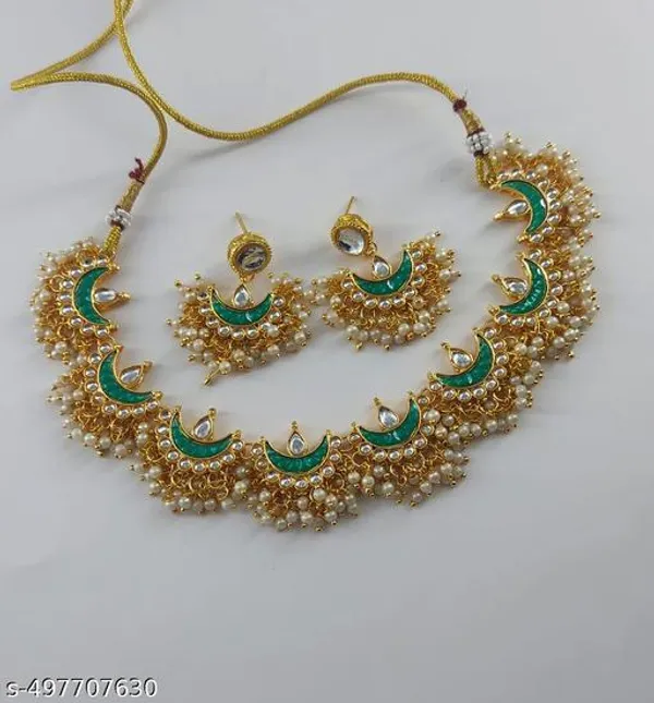 Green_Premium_Alloy_Necklace_Bridal_Wear_For_Women