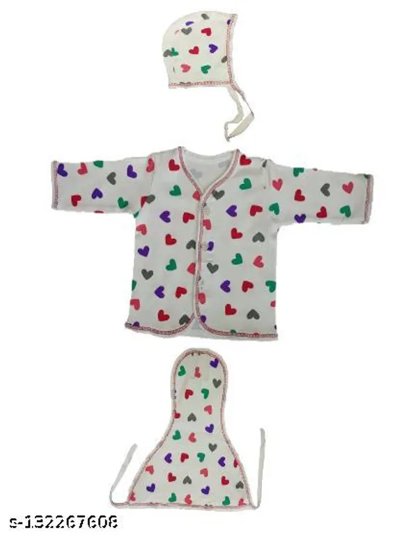 Multicolor_Clothing_Set_Of_Jhabla_Nappies_Cap_For_Boys_And_Girls