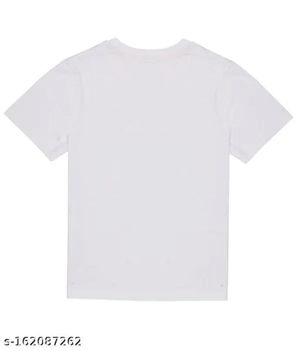 White_Half_Sleeves_Touch_Button_Style_T_Shirts_For_Boys_And_Girls