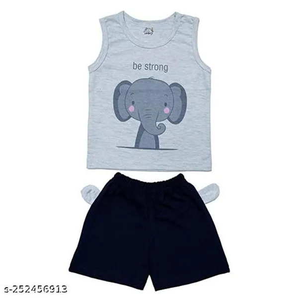 Multicolour_100%_Cotton_Sleeveless_T_Shirt_And_Short_Clothing_Set_For_Boys_And_Girls