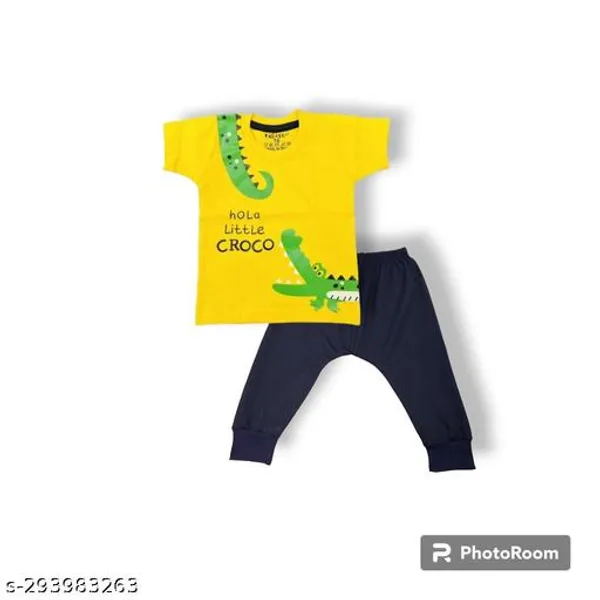 Multicolour_100%_Cotton_T_Shirt_And_Pajamasclothing_Set_For_Boys_And_Girls