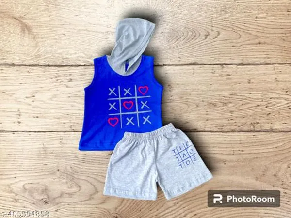 Multicolour_100%_Cotton_Sleeveless_T_Shirt_And_Short_Clothing_Set_For_Boys_And_Girls
