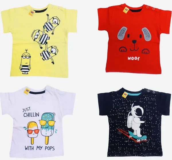 Multicolour_Half_Sleeves_T_Shirt_Pack_Of_4_For_Boys_And_Girls
