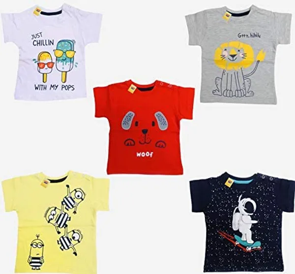 Multicolour_Half_Sleeves_T_Shirt_Pack_Of_5_For_Boys_And_Girls