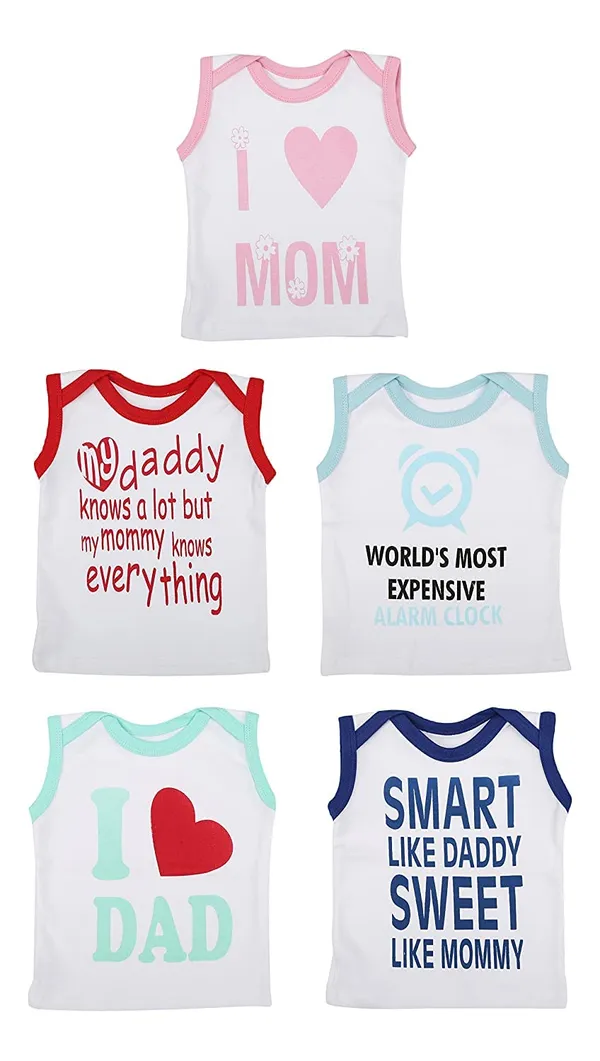 Multicolour_Cut_Sleeves_100%_Cotton_T_Shirt_Pack_Of_5_For_Boys_And_Girls