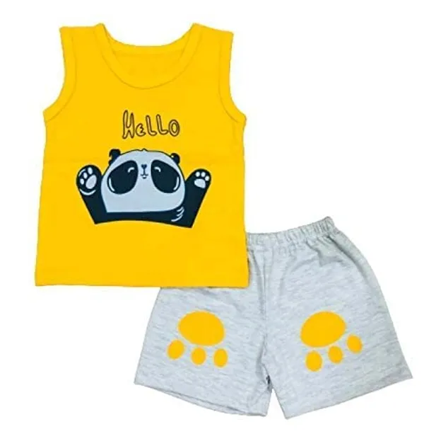 Multicolour_Summer_Wear_T__Shirt_Shorts_Set_Dres_Printed_Clothing_Set_Pack_Of_5_For_Boys_And_Girls
