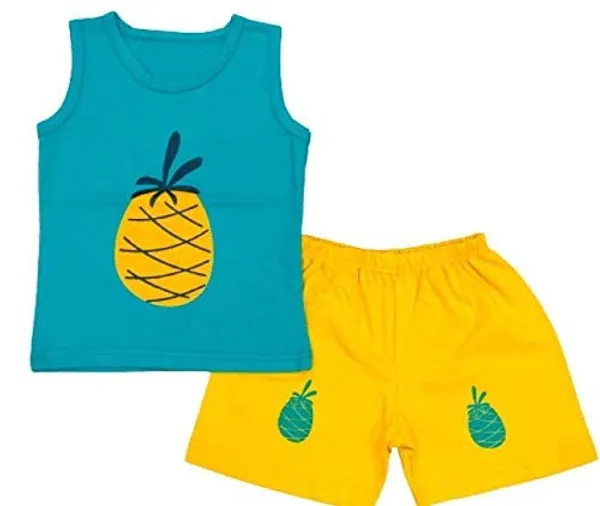 Multicolour_Summer_Wear_T__Shirt_Shorts_Set_Dres_Printed_Clothing_Set_Pack_Of_5_For_Boys_And_Girls