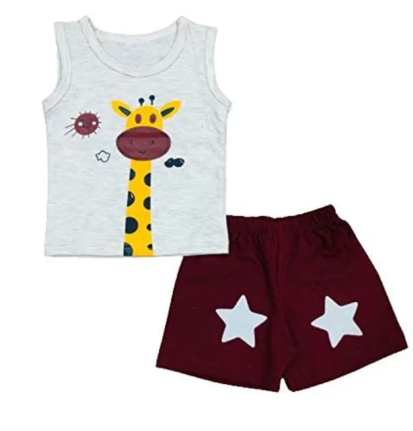 Multicolour_Summer_Wear_T__Shirt_Shorts_Set_Dres_Printed_Clothing_Set_Pack_Of_5_For_Boys_And_Girls