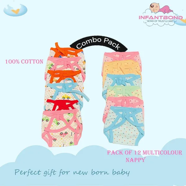 Multicolour_Cotton_Diapers_Washable_Reusable_Nappies_For_0_3_Months_Babies_Pack_Of_24_For_Boys_And_Girls