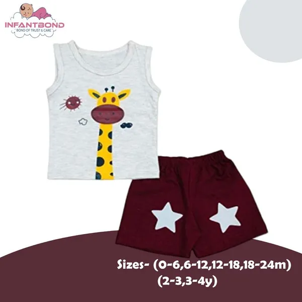 Multicolour_Sleeveless_T_Shirt_And_Short_Cotton_Set_Summer_Wear_Set_For_Boys_And_Girls