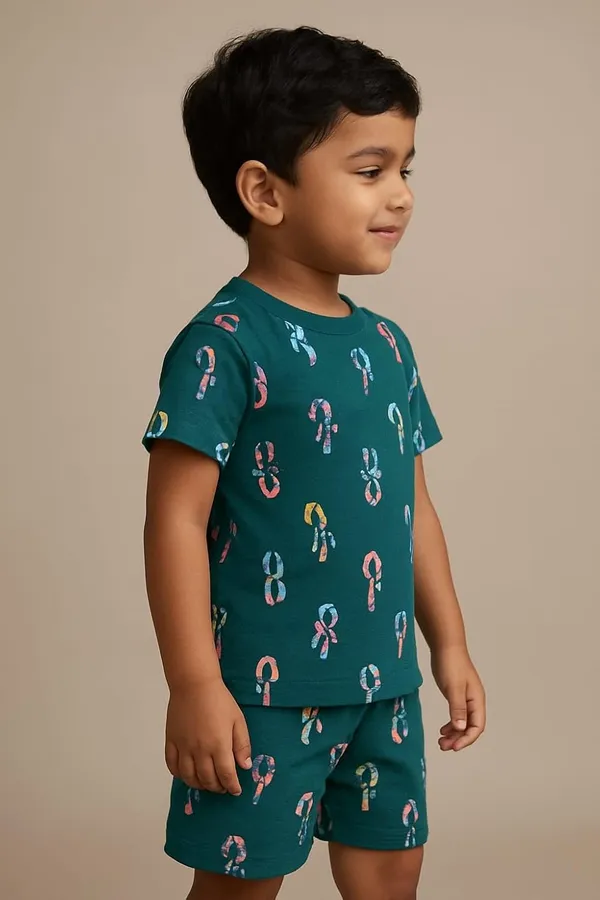 Green_Breathable_Lightweight_Stylish_Outfit_Printed_Co_Ord_Set_For_Boys_And_Girls