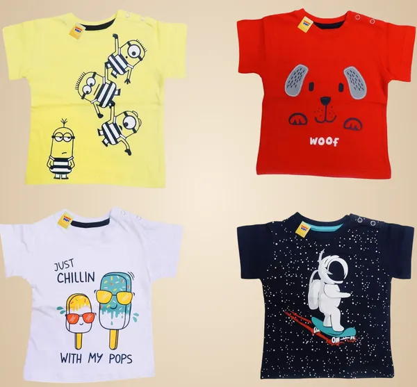 Multicolour_Half_Sleeves_T_Shirt_Pack_Of_4_For_Boys_And_Girls
