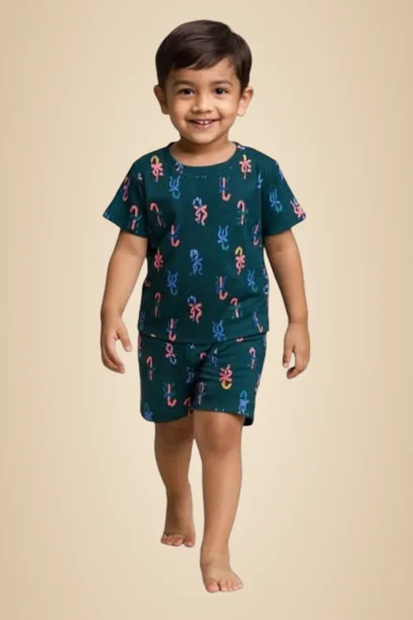 Green_Breathable_Lightweight_Stylish_Outfit_Printed_Co_Ord_Set_For_Boys_And_Girls