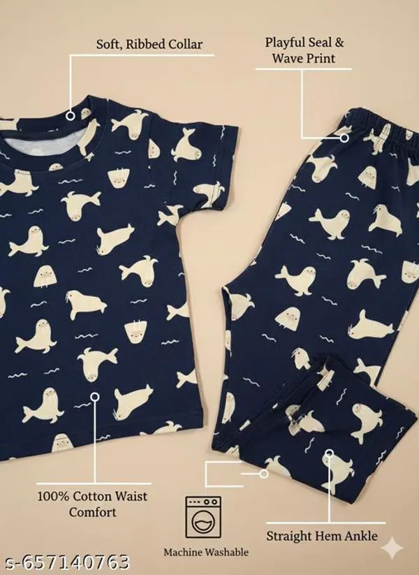 Multicolour_Soft_Cotton_Print_T_Shirt_Pajama_Set_For_Boys_And_Girls