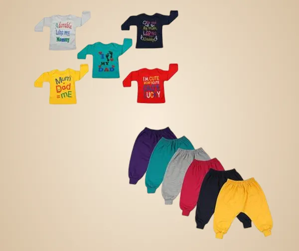 Multicolour_Combo_Of_6_Track_Pants_With_Rib_5_Mom_Dad_Quotes_Colored_Tees_For_Boys_And_Girls