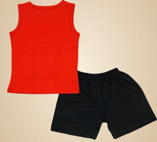 Multicolour_100%_Cotton_Sleeveless_T_Shirt_And_Short_Clothing_Set_For_Boys_And_Girls