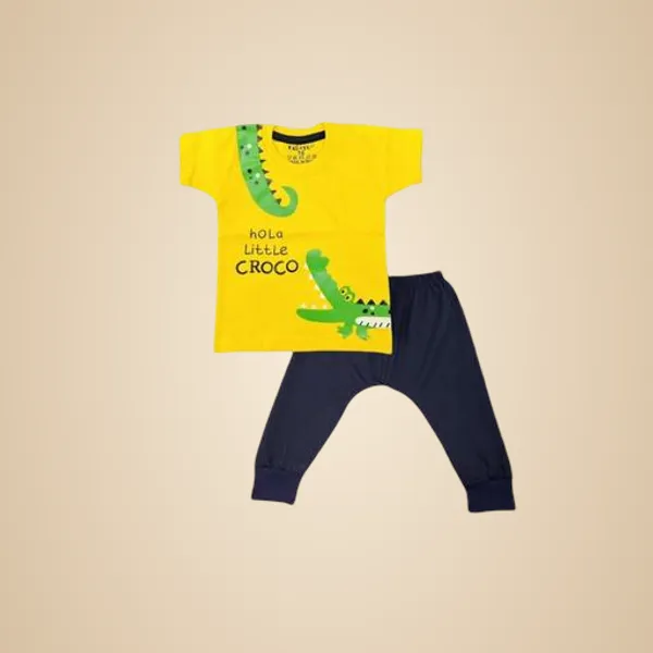 Multicolour_100%_Cotton_T_Shirt_And_Pajamasclothing_Set_For_Boys_And_Girls