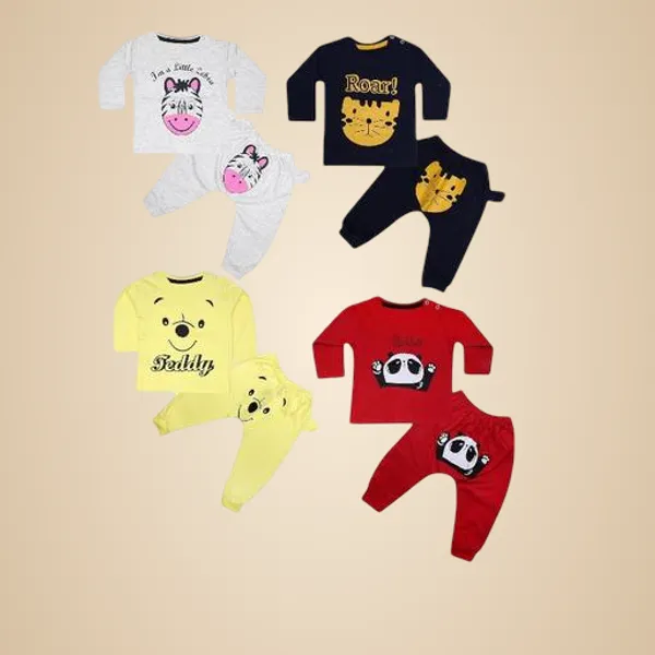 Multicolor_Cotton_T_Shirt_And_Pants_Set_For_Boys_And_Girls