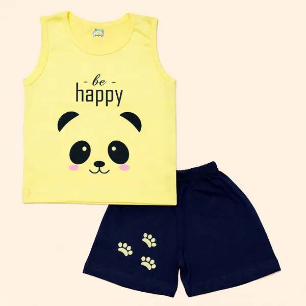 Multicolour_100%_Cotton_Sleeveless_T_Shirt_And_Short_Clothing_Set_For_Boys_And_Girls