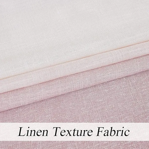PARDEWALLA_Pink_Ombre_Linen_Curtains_108_Inches_for_Valentines_Lover_Living_Room_Grommet_Top_Window_Treatments_Semi_Voile_Gradient_Drape_Bedroom,Cream_White_to_Pink_Dust_Rose,1.4_mtrx3_mtr(widthxheight)