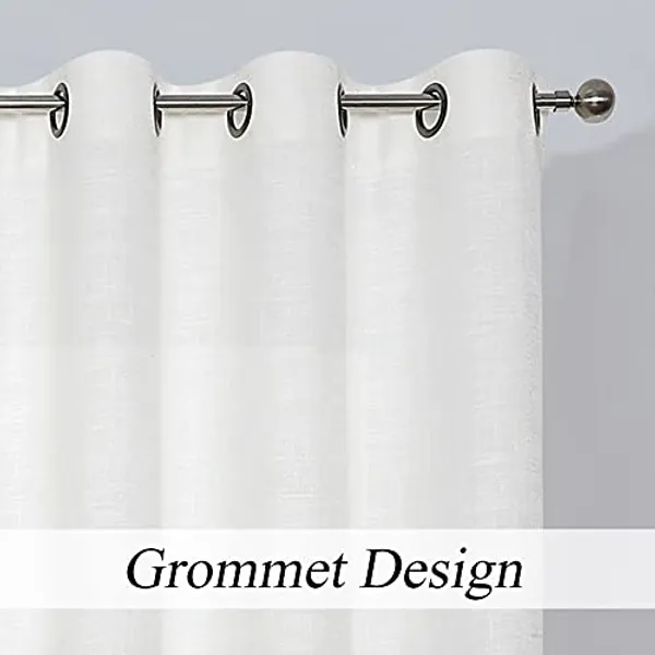 PARDEWALLA_Pink_Ombre_Linen_Curtains_108_Inches_for_Valentines_Lover_Living_Room_Grommet_Top_Window_Treatments_Semi_Voile_Gradient_Drape_Bedroom,Cream_White_to_Pink_Dust_Rose,1.4_mtrx3_mtr(widthxheight)