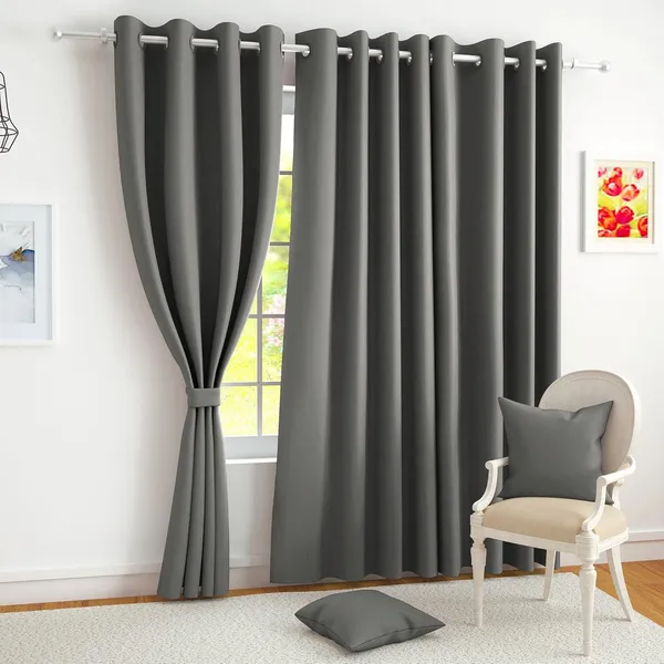Pardewalla100%_True_Blackout_Windows_Curtain_5_Feet_Set_of_2_|_Solid_Design_|Room_Darkening_Curtain_|_Thermal_Insulated_Curtains_for_Living_Room,_Bedroom_|_(_Ash_Grey)