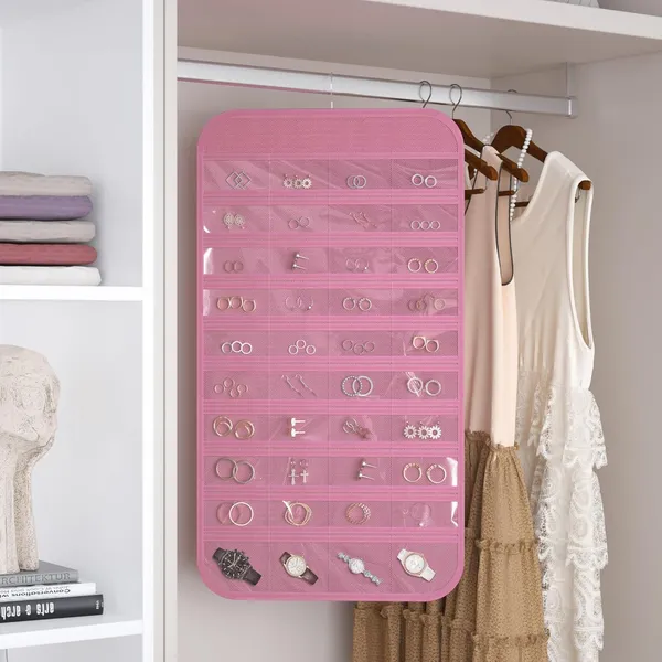 Hanging_Jewelry_Organizer_48_Double-Sided_Pockets_for_Earrings,_Necklaces,_Rings_&_Accessories_|_Space-Saving_Closet_Jewelry_Storage_(Pink)
