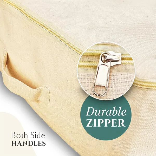 Set_Of_6_Cotton_Canvas_Clothes_Storage_Bags_With_Zip_(17_X_14_X_7_Inch)Beige
