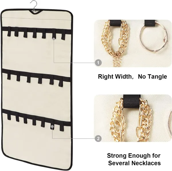 Double-Sided_Hanging_Jewelry_Organizer_24_Clear_Pockets+_Back_Side_Velcro_for_Necklaces,_Bracelets,_Rings_&_Earrings_Space-Saving_Jewelry_Storage_with_Hanger_(Beige)