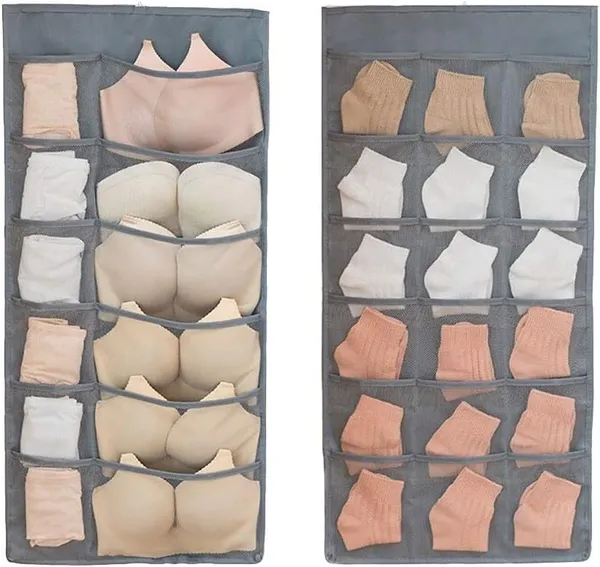 Pack_of_1_Grey_Wall_Hanging_Bag_with_30_Pockets_Premium_Oxford_Fabric_Double_Sided,_Clear,_Underwear,_Bra,_Socks,_Hanger_Storage,_Organizer,_Closet_Shelves,_Storage_Pockets