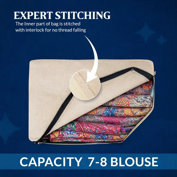 Pack_Of_2_Canvas_Cotton_Blouse_Organizer_for_Wardrobe/Transparent_Blouse_Covers_for_Storage/Dust_Proof_Blouse_Storage_Bags_with_Zipper/Saree_&_Blouse_Cover_for_Women_(38x25x17_cm/Off_White)