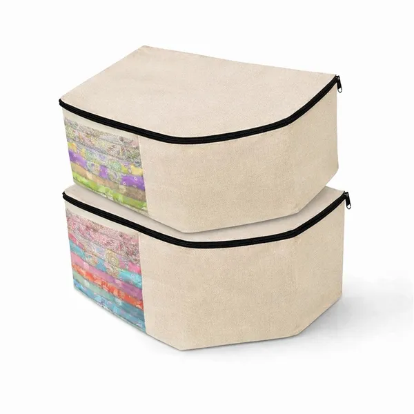 Pack_Of_2_Canvas_Cotton_Blouse_Organizer_for_Wardrobe/Transparent_Blouse_Covers_for_Storage/Dust_Proof_Blouse_Storage_Bags_with_Zipper/Saree_&_Blouse_Cover_for_Women_(38x25x17_cm/Off_White)