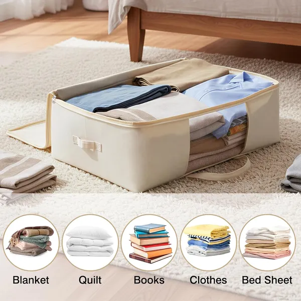 4_Pack_Canvas_Blanket_Storage_Bags_with_Zipper_Foldable_Closet_Organizers_Storage_Containers_with_Reinforced_Handle_for_Dorm_Storage_Organizing,_Bedroom,_Closet,Blanket,_Clothing,_Comforters_(25x19x9in)