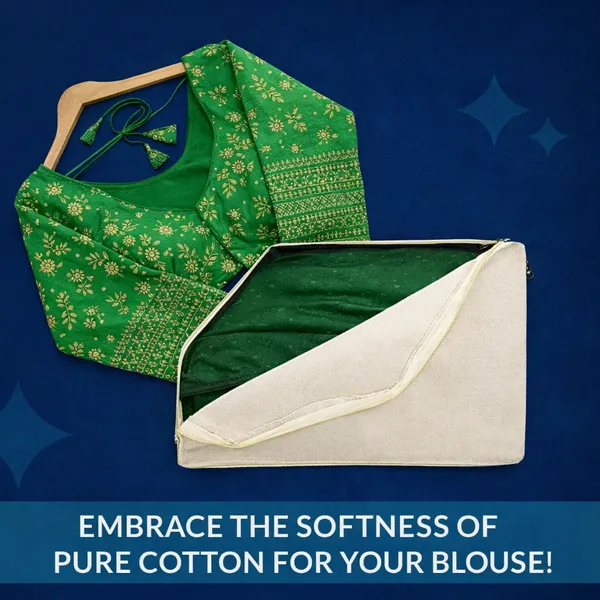 Pack_OF_3_Canvas_Cotton_Blouse_Organizer_for_Wardrobe/Transparent_Blouse_Covers_for_Storage/Dust_Proof_Blouse_Storage_Bags_with_Zipper/Saree_&_Blouse_Cover_for_Women_(38x25x17_cm/Off_White)