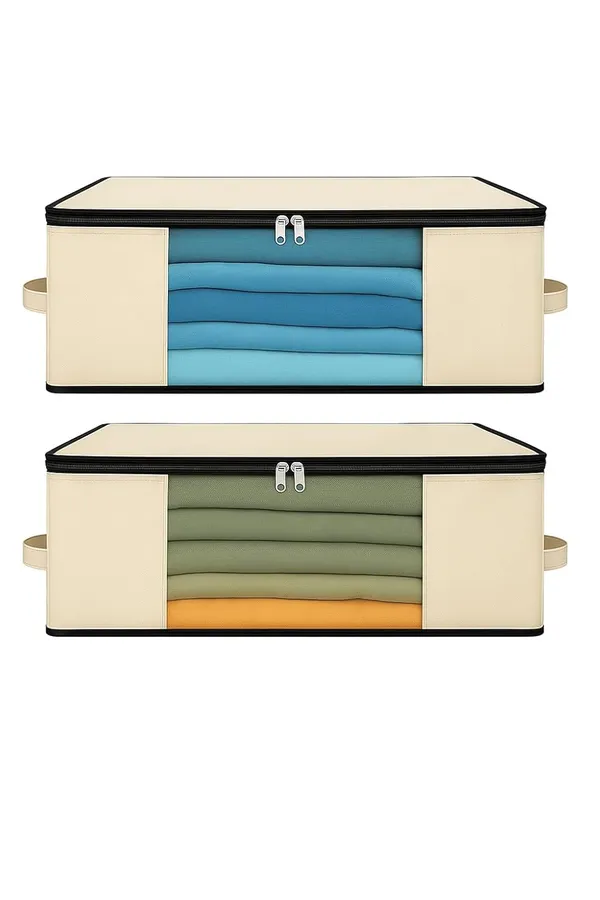 Set_of_2_Cotton_Canvas_Clothes_Storage_Bags/Saree_Covers_with_Zip_for_Storage_Specially_Design_for_Woman_Dresses,_Sarees,_Lehengas_for_Wardrobe_Organizer_(17_x_14_x_7_Inch)