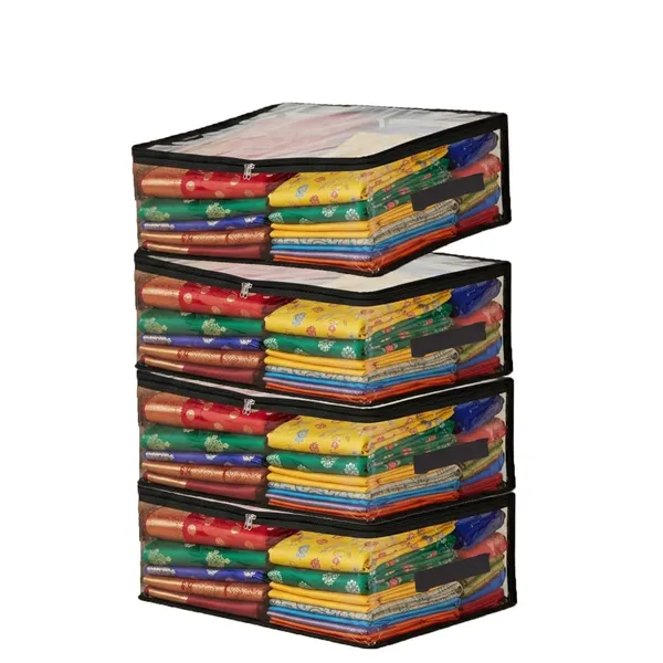 Pack_of_4_Transparent_Plastic_Clothes_Storage_Bag__|_Clothes_Organiser_for_Wardrobe_|_Saree_Covers_with_zip_|Saree_Organizer_for_Wardrobe_|_Saree_Bags_Storage_|_Saree_Covers_for_Storage