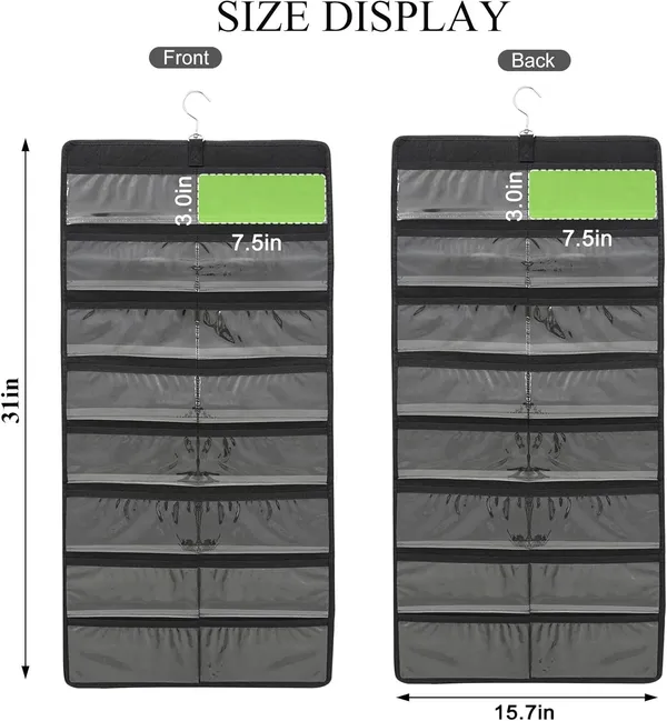 24_Clear_Slots_Sunglasses_Organizer_Storage_Hanging_Dust_Proof_Sunglasses_Storage_Case_Wall_Mounted,_Travel_Dual_Sided_Glasses_Case_Multiple_Pairs,_Eyeglasses_Holder_with_(Black)