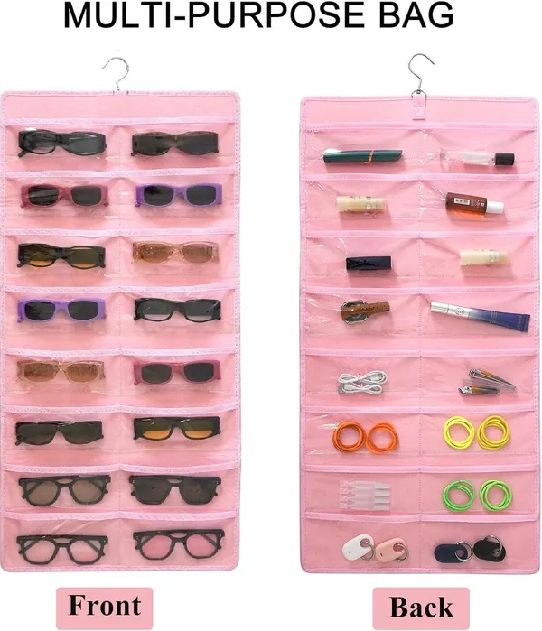 Sunglasses_Organizer_Storage_Hanging_Dust_Proof_Sunglasses_Storage_Case_Wall_Mounted,_Travel_Dual_Sided_Glasses_Case_Multiple_Pairs,_Eyeglasses_Holder_with_24_Clear_Slots_(Pink)