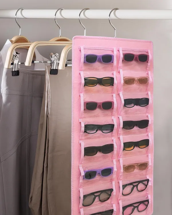 Sunglasses_Organizer_Storage_Hanging_Dust_Proof_Sunglasses_Storage_Case_Wall_Mounted,_Travel_Dual_Sided_Glasses_Case_Multiple_Pairs,_Eyeglasses_Holder_with_24_Clear_Slots_(Pink)
