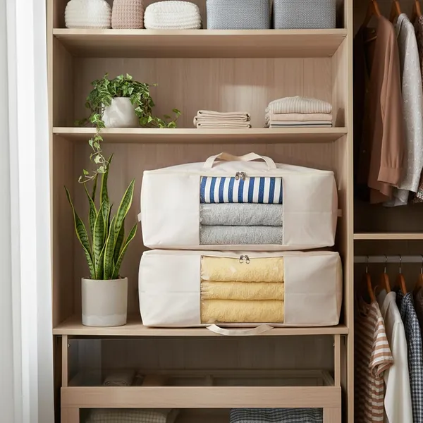 2_Pack_Canvas_Blanket_Storage_Bags_with_Zipper_Foldable_Closet_Organizers_Storage_Containers_with_Reinforced_Handle_for_Dorm_Storage_Organizing,_Bedroom,_Closet,Blanket,_Clothing,_Comforters_(25x19x9in)