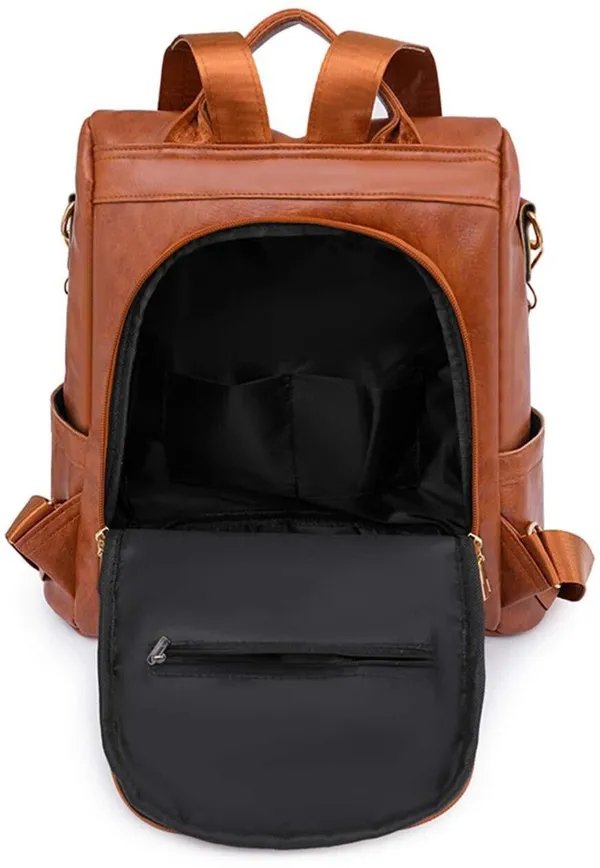 Tan_Non_Animal_Leather_Casual_Convertible_Backpack_Handbag_Backpack